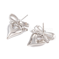 Rack Plating Bowknot Brass Stud Earrings&nbsp;EJEW-S219-06P