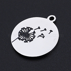 Non-Tarnish 201 Stainless Steel Etched Pendants&nbsp;STAS-N090-JN798