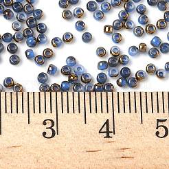 電気メッキガラスビーズ  ラウンド  黄金メッキ  ブルー  2x1.5mm  穴：0.7mm  700個/セット&nbsp;GLAA-Q120-02A-03