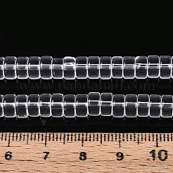 透明ガラスビーズ連売り  フラットラウンド  透明  6~6.5x3~3.5mm  穴：0.8mm  約114~116個/連  14.76~14.96インチ（37.5~38cm）&nbsp;LS-GLAA-N028-3x6mm-01