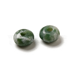 天然グリーンスポットジャスパービーズ  ロンデル  4.5x2.5mm  穴：1mm&nbsp;G-U008-01D