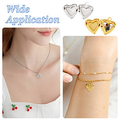 4Pcs 2 Colors Brass Locket Pendants&nbsp;KK-TA0001-66