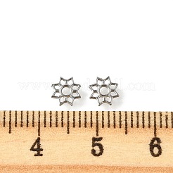 304ステンレススチールスペーサービーズ  花  ステンレス鋼色  5.5x0.8mm  穴：1.4mm&nbsp;STAS-U048-05P