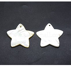 シェルペンダント  スター  38~40x40~42x2~3mm  穴：2mm&nbsp;SSHEL-P015-22