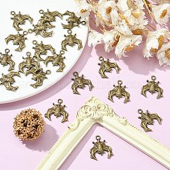 合金のチベット風チャーム  鉛フリー＆カドミウムフリー  バット  アンティークブロンズ  19.5x17x2.5mm  穴：1.8mm&nbsp;TIBE-YW0001-02AB