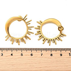 304ステンレススチールスタッドピアス  太陽  18KGP本金メッキ  34.5x30.5mm&nbsp;EJEW-B140-01G