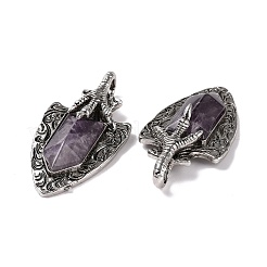 Natural Amethyst Faceted Big Pendants&nbsp;G-L524-03AS-07