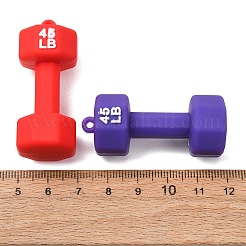 ポリ塩化ビニールのプラスチックチャーム  45ポンドダンベルチャーム  ミックスカラー  47.5x20.5mm  穴：2mm&nbsp;PL-CBAC107-06