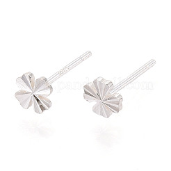 925スターリングシルバースタンドピアス  銀  クローバー  5x5mm&nbsp;STER-N017-12A-S