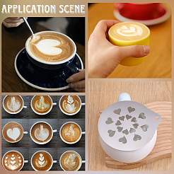 4Pcs 4 Styles 304 Stainless Steel Coffee Latte Mold&nbsp;AJEW-GF0012-40B
