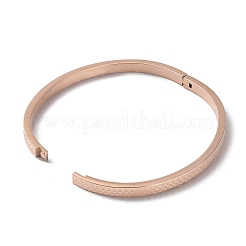 3個3色304ステンレススチール溝付きバングルセット  イオンプレーティング（ip）  グリッド模様  ミックスカラー  2x2-3/8インチ（50x59mm）  1pc /カラー&nbsp;BJEW-F464-07