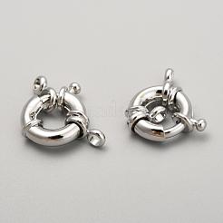 ラックメッキ真鍮製引き輪  プラチナメッキ  13x5mm  穴：2mm&nbsp;KK-D399-C-P-NF