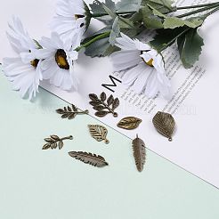Mixed Style Tibetan Style Alloy Leaf Pendants&nbsp;TIBEP-F040-01AB