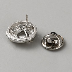 亜鉛合金ラインストーンブローチ  ラペルピンバック  プラチナ  結び目  15.5x15.5mm&nbsp;AJEW-WH0816-239P-02