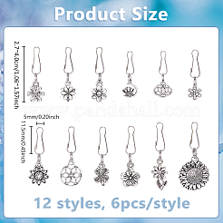 72Pcs 12 Styles Alloy Zipper Pulls&nbsp;HJEW-DC00035
