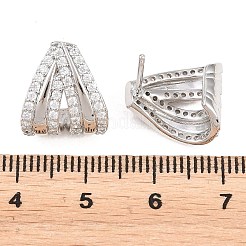 Brass Micro Pave Cubic Zirconia Stud Earrings&nbsp;EJEW-G471-53P