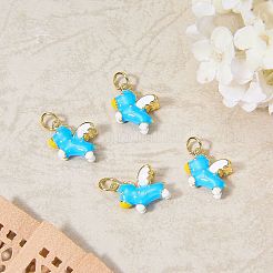 4Pcs Rack Plating Brass Enamel Pendants&nbsp;KK-SZ0007-48A