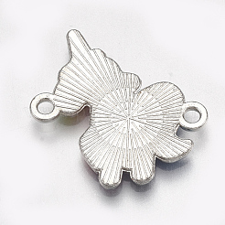 印刷された合金リンクコネクター  エナメル  ユニコーン  ミックスカラー  22x23x2mm  穴：1.8mm&nbsp;X-PALLOY-S118-26