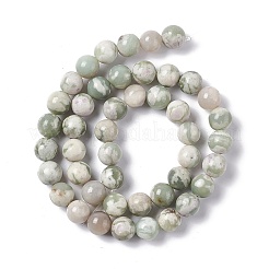 天然のピースジェイドビーズ連売り  ラウンド  8mm  穴：1.2mm  約46個/連  14.96インチ（38cm）&nbsp;G-G905-07