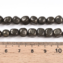 天然石パイライトビーズ連売り  ナゲット  タンブルストーン  3.5~8.5x4.5~7.5x4.5~7.5mm  穴：0.7mm  約53~60個/連  14.96~15.55インチ（38~39.5cm）&nbsp;G-N346-04A-01