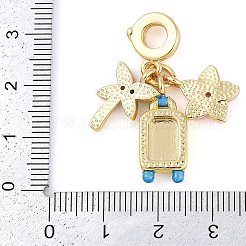 Rack Plating Brass Cubic Zirconia Summer European Dangle Charms&nbsp;KK-P287-01B-G