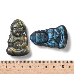 天然石ラブラドライトカボション  仏  47~47.5x29~30x7~12mm&nbsp;G-I368-B08