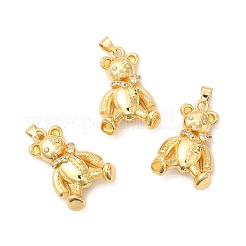 Rack Plating Brass Micro Pave Cubic Zirconia Pendants&nbsp;KK-B068-10G
