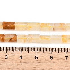 Natural Yellow Hematoid Quartz/Golden Healer Quartz Beads Strands&nbsp;G-F832-B02-01