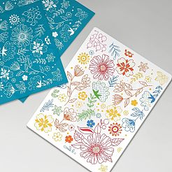 シルクスクリーン印刷ステンシル  木に塗るため  DIYデコレーションTシャツ生地  植物模様  100x127mm&nbsp;DIY-WH0341-061