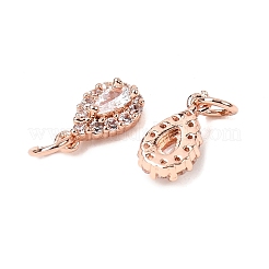 Brass Micro Pave Cubic Zirconia Charms&nbsp;LS-RB-I077-15RG-RS-1