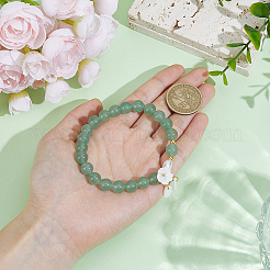 1Pc Natural Green Aventurine & Glass Pearl & Freshwater Shell Beads Charm Bracelets&nbsp;BJEW-BM0001-04