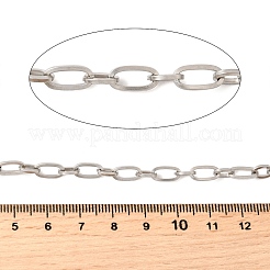 304ステンレススチールアズキチェーン  溶接されていない  スプールで  ステンレス鋼色  9.5x5x1mm&nbsp;CHS-C018-09P