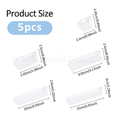 5個 5スタイル ガラス トリプルプリズム  三角形  ラボ用品  透明  25.5~150x24~30x21~26.5mm  1個/スタイル&nbsp;GLAA-FH0001-79