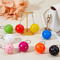 45Pcs 9 Colors Hollow Ball Platic Keychain&nbsp;KEYC-FH00093