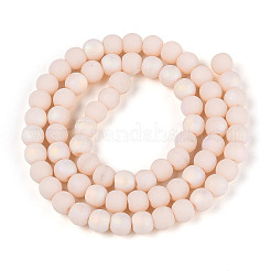 Frosted Opaque Glass Beads Strands&nbsp;GLAA-T032-P6mm-MBB09