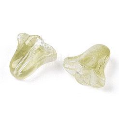 Spray Painted Transparent Glass Beads&nbsp;GLAA-D006-20E
