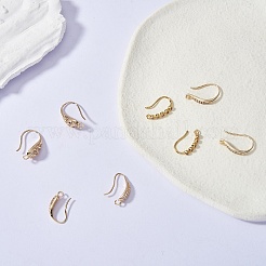 4 Pairs 4 Style Brass Micro Pave Clear Cubic Zirconia Earring Hooks&nbsp;KK-SZ0004-62