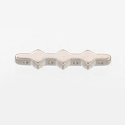 合金ラインストーンバースペーサー  カドミウムフリー＆ニッケルフリー＆鉛フリー  プラチナ  28x6x5mm  穴：1mm&nbsp;ALRI-G007-P