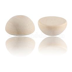 未完成の天然木カボション  染色されていない  半円/ドーム  古いレース  15x8mm  200pc&nbsp;WOOD-SP0001-55B