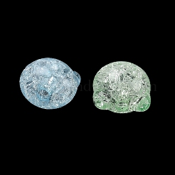 クリアクラックアクリルビーズ  猫  ミックスカラー  13x14x11.5mm  穴：3mm  約395個/500g&nbsp;AC-CBA4496-11