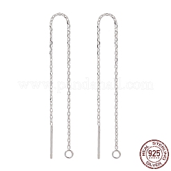 925スターリングシルバースタンドピアスパーツ  スタンプ925個付き  アメリカンピアス  アズキチェーン付き  銀  99x0.8mm  穴：1mm  ピン：0.8mm&nbsp;STER-I014-04S