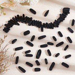 1 Strand Natural Black Stone Beads Strands&nbsp;G-BBC0001-21