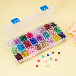 Spray Painted Crackle Glass Beads&nbsp;CCG-PH0002-01-8mm