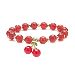 Natural Gemstone Round Beads Beaded Bracelets&nbsp;BJEW-JB09051