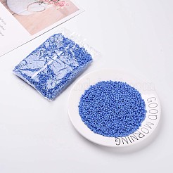ガラスシードビーズ  不透明な色の種  DIYジュエリー作成用の小さなクラフトビーズ  ラウンド  コーンフラワーブルー  6/0  4mm  穴：1.5mm  約4500個/ポンド&nbsp;SEED-A010-4mm-43B
