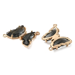 Brass Pave Faceted Glass Connector Charms&nbsp;FIND-Z020-04V