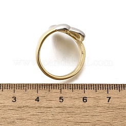 女性用真鍮カフリング  カドミウムフリー＆鉛フリー  ハート  プラチナ·ゴールデン  内径：18.6mm&nbsp;RJEW-G347-13GP
