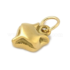 304ステンレススチールチャーム  丸カン付き  ゴールドカラー  キツネ  11.5x8.5x4mm  穴：4.3mm&nbsp;STAS-P391-01B-G