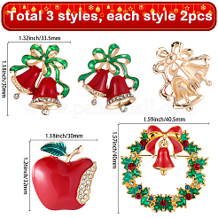 6Pcs 3 Styles Enamel Pins&nbsp;JEWB-SP0001-10