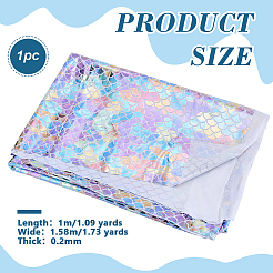 魚の鱗模様のポリエステル生地  衣料品用  カラフル  1000x1580x0.2mm&nbsp;DIY-WH0899-324D
